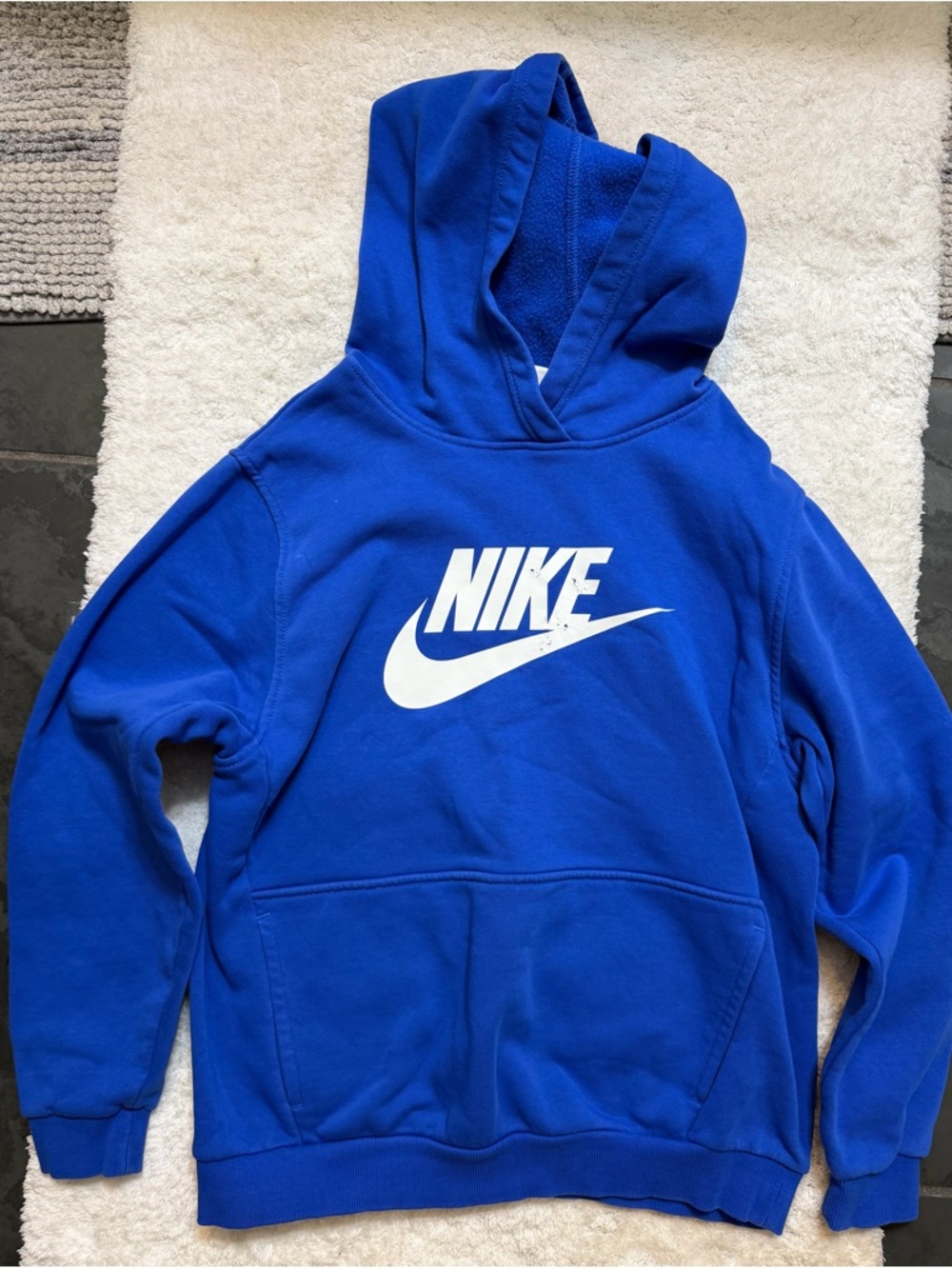 Nike Royal Blue Hoodie with White Tag Logo